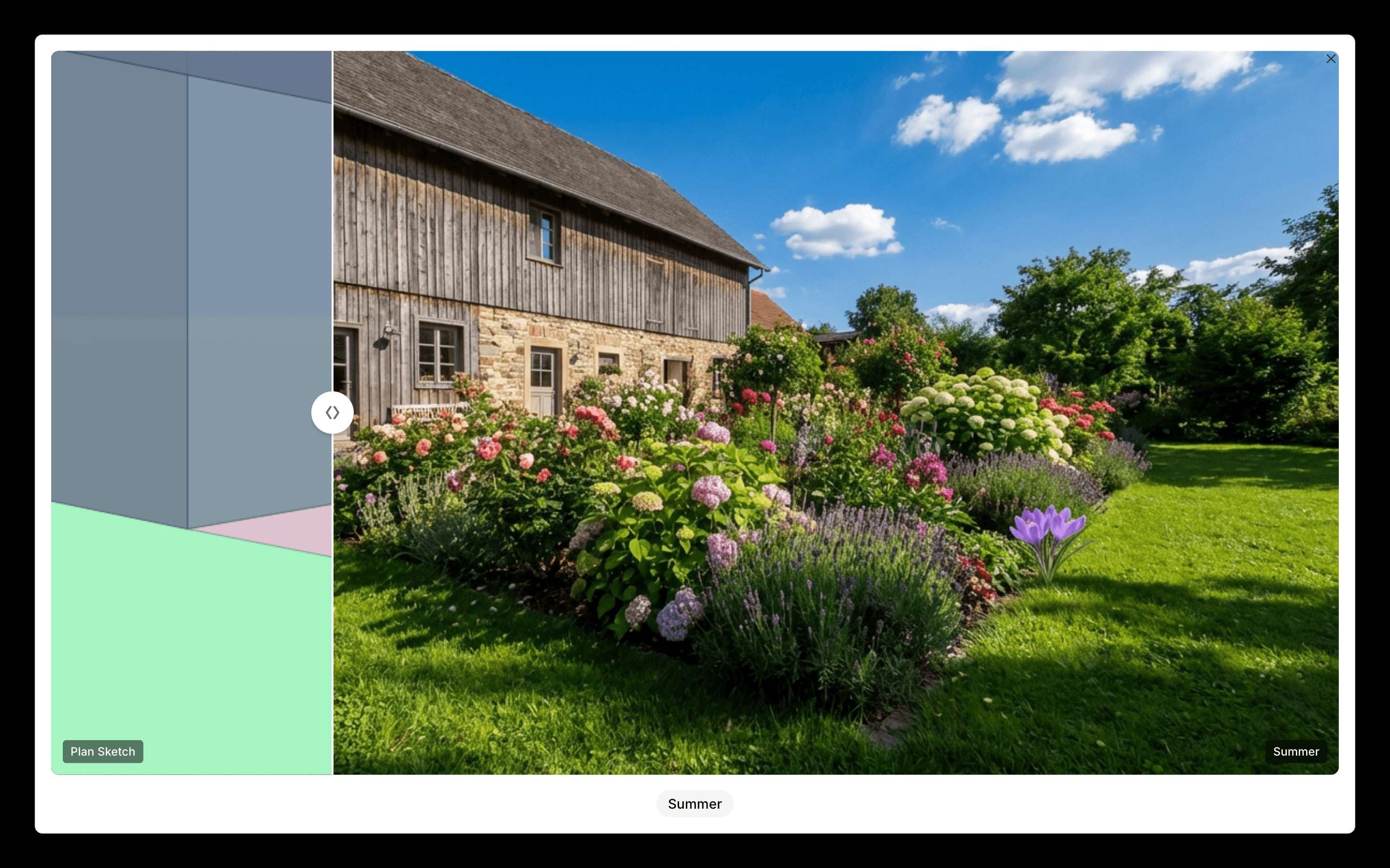 Generated garden visualization showing realistic plants